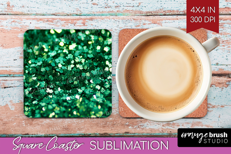 Glitter Texture Square Coaster - Sparkle Glitter Coaster PNG