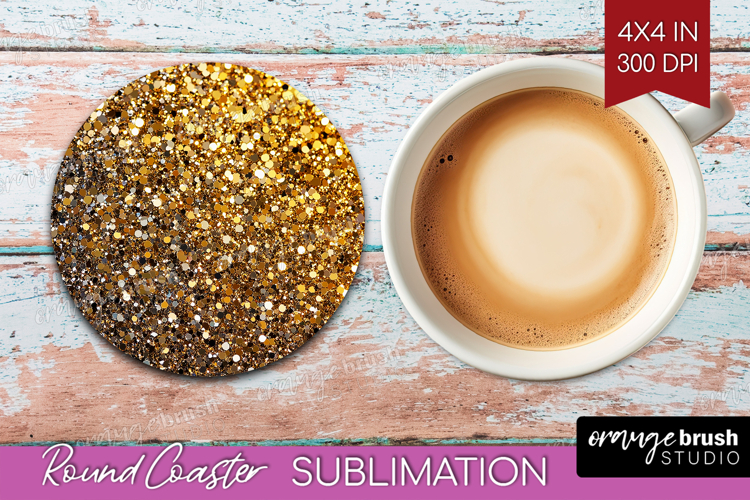 Glitter Texture Round Coaster - Sparkle Glitter Coaster PNG