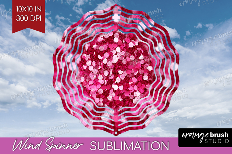 Glitter Texture Wind Spinner Sublimation PNG - Sparkle Round
