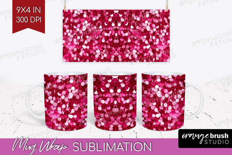 Glitter Texture Mug Wrap - Sparkle Glitter Mug PNG