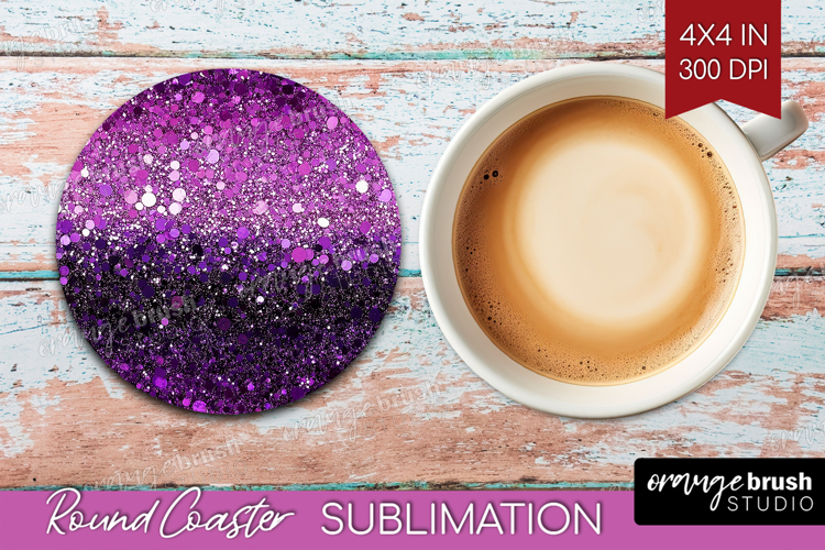 Glitter Texture Round Coaster - Sparkle Glitter Coaster PNG