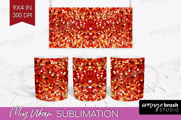 Glitter Texture Mug Wrap - Sparkle Glitter Mug PNG