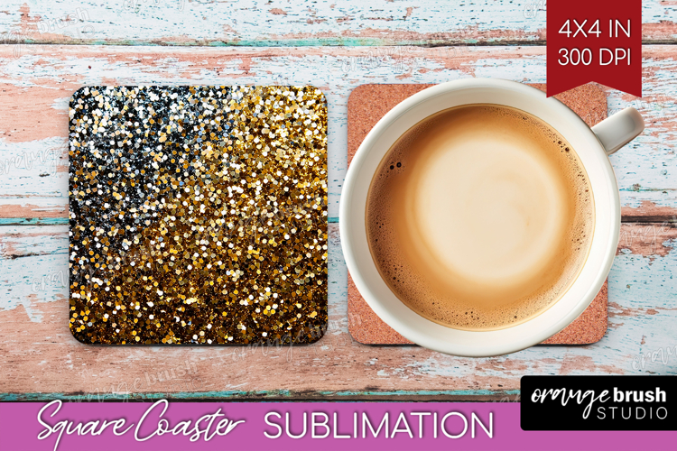 Glitter Texture Square Coaster - Sparkle Glitter Coaster PNG