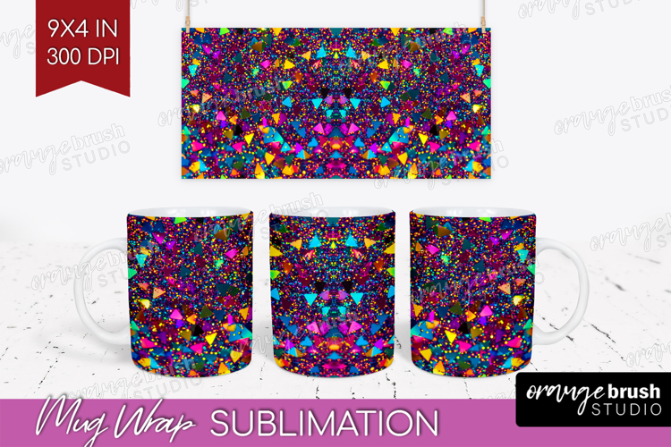 Glitter Texture Mug Wrap - Sparkle Glitter Mug PNG