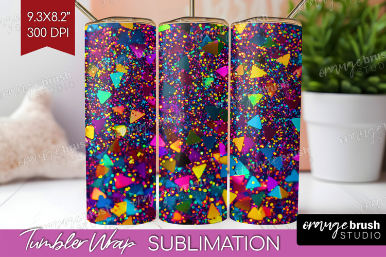 Glitter Texture Tumbler Wrap - Sparkle Glitter Tumbler PNG