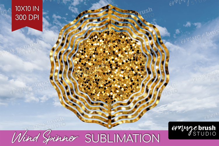 Glitter Texture Wind Spinner Sublimation PNG - Sparkle Round