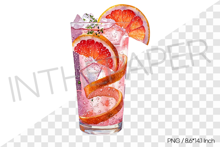 Grapefruit ade PNG Clipart Watercolor Drink Illustration