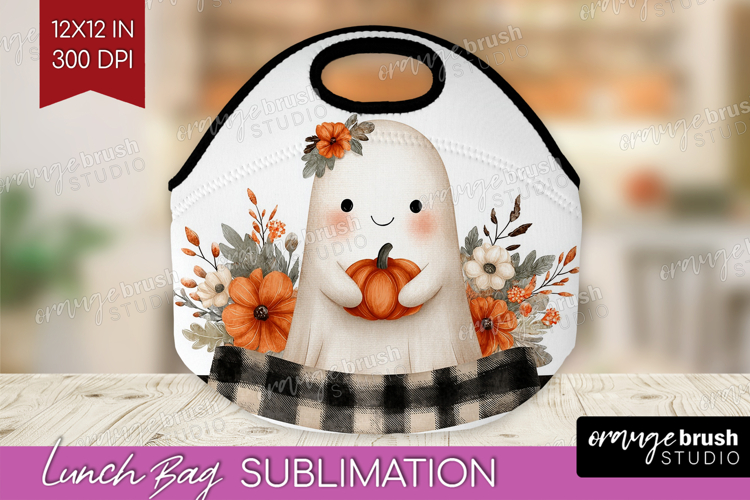 Cute Ghost Lunch Bag - Spooky Halloween Lunch Bug PNG