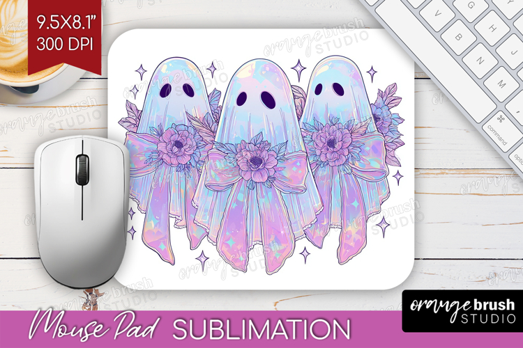 Cute Ghost Mouse Pad Sublimation - Spooky Halloween Mousepad
