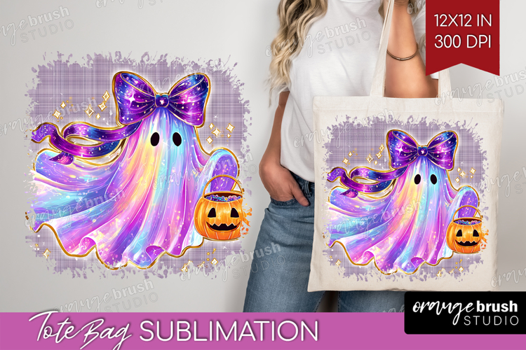 Cute Ghost Tote Bag - Spooky Halloween Tote Bag PNG