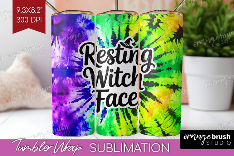 Sarcastic Halloween Quote Tumbler Wrap - Tie Dye Tumbler PNG