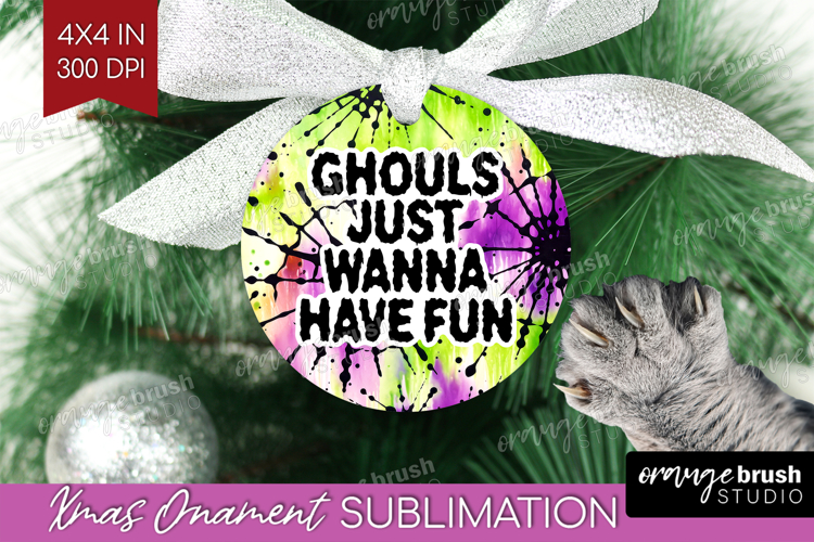 Sarcastic Halloween Quote Ornament PNG - Tie Dye PNG