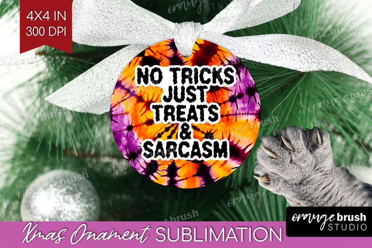 Sarcastic Halloween Quote Ornament PNG - Tie Dye PNG