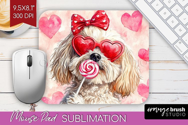 Havanese Valentine Mouse Pad Sublimation Valentines Day