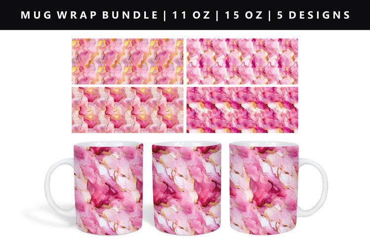 Alcohol Ink 11oz, 15oz Mug Sublimation | Mug Wrap PNG example image 1