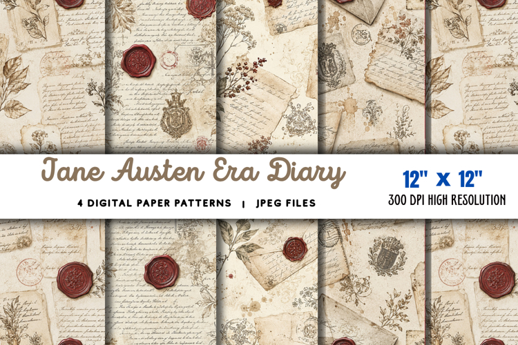 Jane Austen Era Diary Sheets JPG