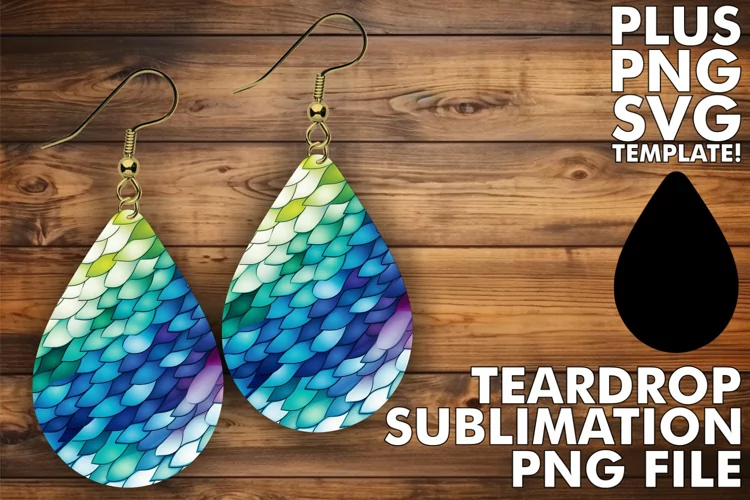 Shimmering 3D Mermaid Scales: Sublimation Earrings