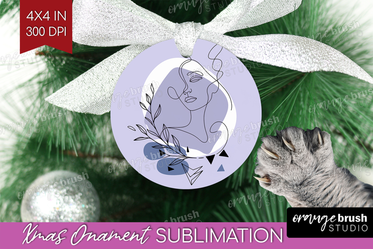 Line Art Woman Ornament PNG - Minimalist PNG Sublimation