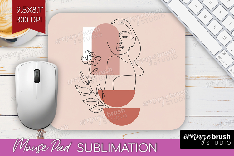 Line Art Woman Mouse Pad Sublimation - Minimalist Mousepad