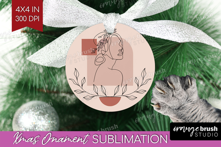 Line Art Woman Ornament PNG - Minimalist PNG Sublimation