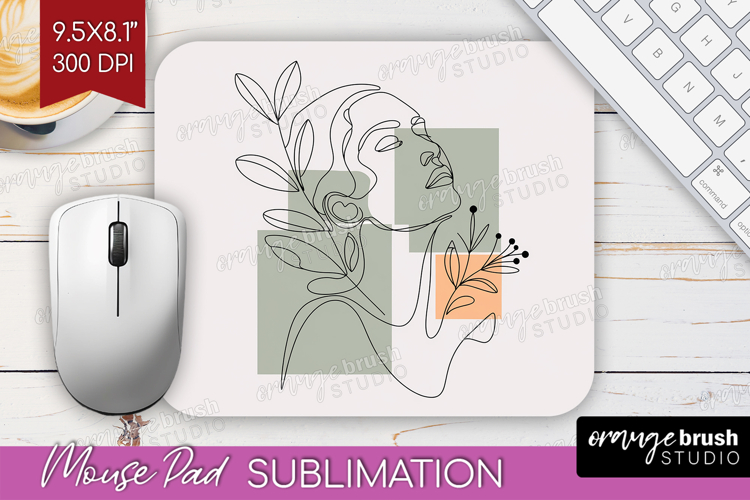 Line Art Woman Mouse Pad Sublimation - Minimalist Mousepad