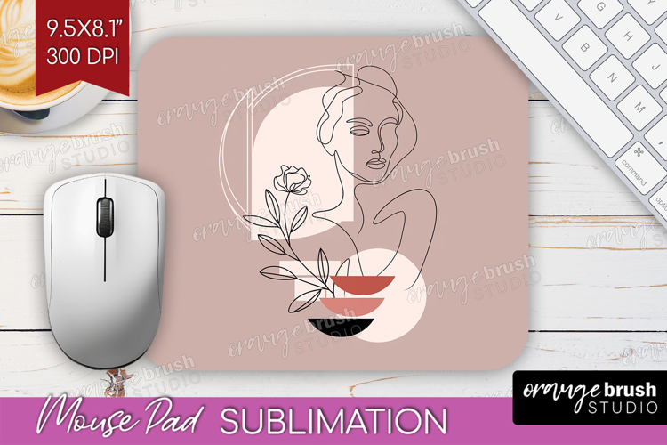 Line Art Woman Mouse Pad Sublimation - Minimalist Mousepad