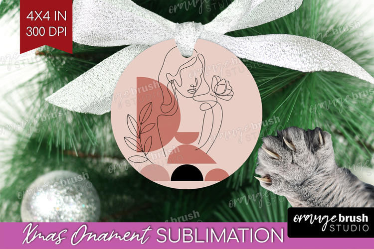 Line Art Woman Ornament PNG - Minimalist PNG Sublimation
