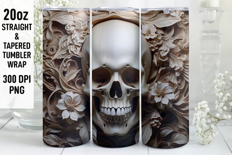 Halloween Tumbler Wrap | Halloween Skull | Halloween PNG
