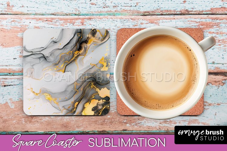 Marble Texture Square Coaster Sublimation - Marble Coaster