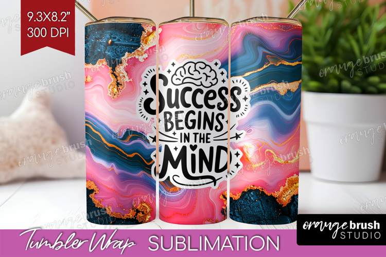 Inspirational Quote Tumbler Wrap - Marble Texture Tumbler