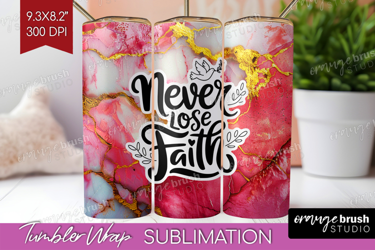 Inspirational Quote Tumbler Wrap - Marble Texture Tumbler