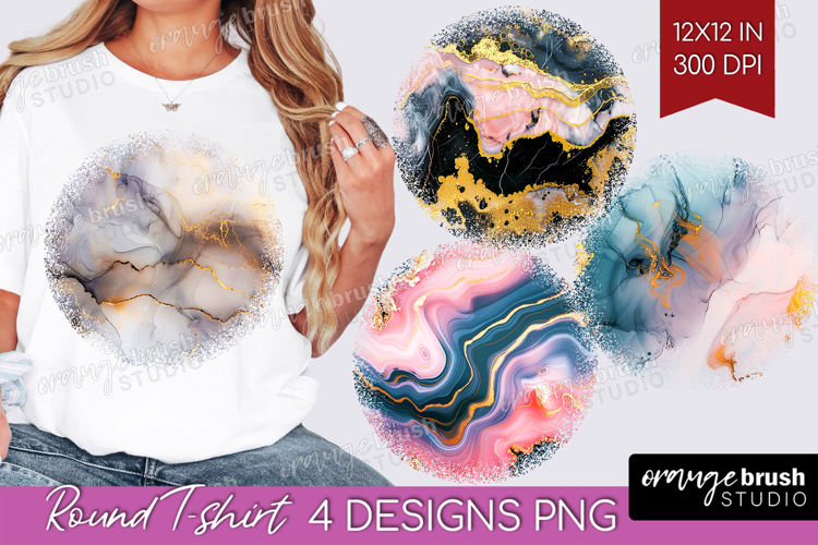 Marble Texture Round Tshirt Background - Stone Texture PNG