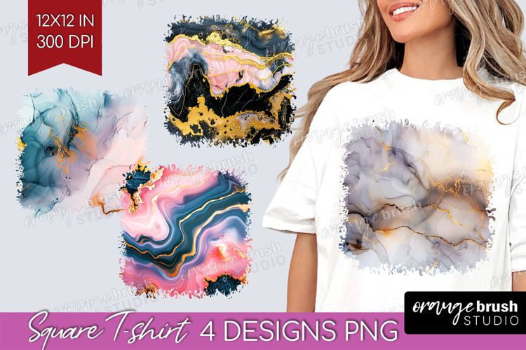 Marble Texture Square Tshirt Background - Stone Texture PNG