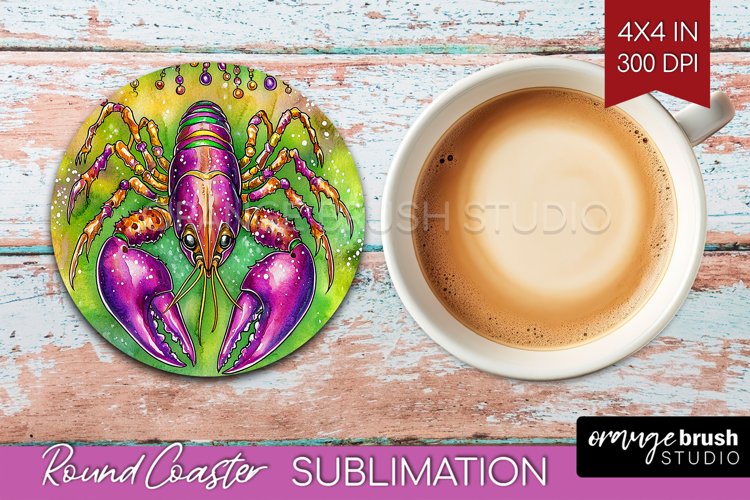 Mardi Gras Round Coaster - Carnival Coaster PNG Sublimation