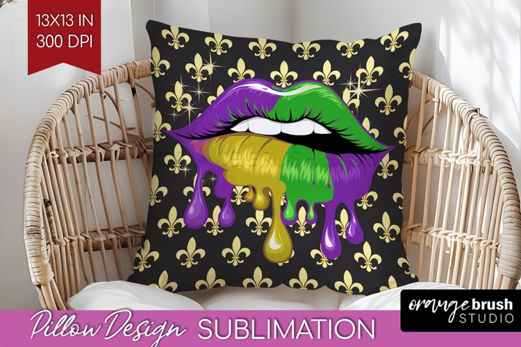 Mardi Gras Pillow Sublimation - Carnival Pillow Cover PNG