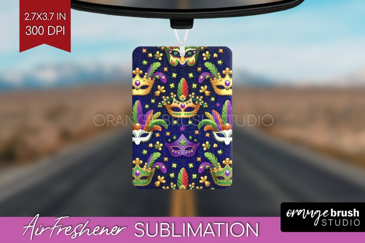 Mardi Gras Air Freshener PNG - Carnival PNG Sublimation