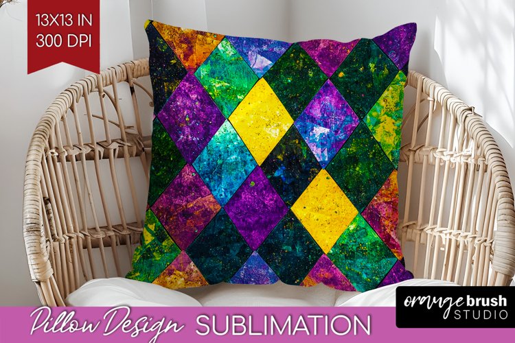 Mardi Gras Pillow Sublimation - Carnival Pillow Cover PNG