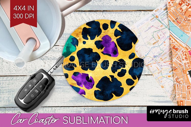 Mardi Gras Car Coaster - Carnival Coaster PNG Sublimation