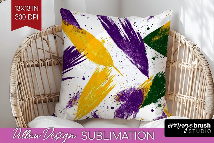 Mardi Gras Pillow Sublimation - Carnival Pillow Cover PNG