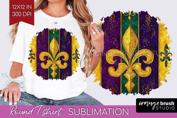 Mardi Gras Round Tshirt Background - Carnival PNG