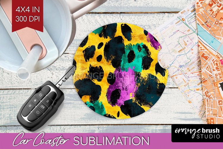 Mardi Gras Car Coaster - Carnival Coaster PNG Sublimation