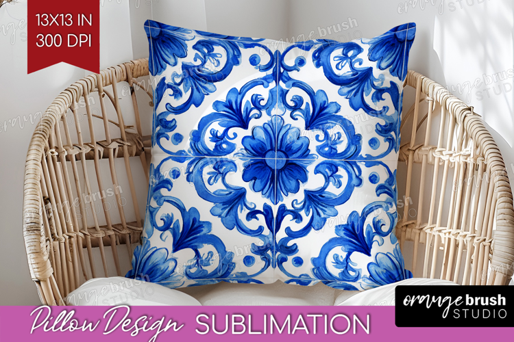 Mediterranean Pillow Sublimation - Italian Tile Pillow Cover