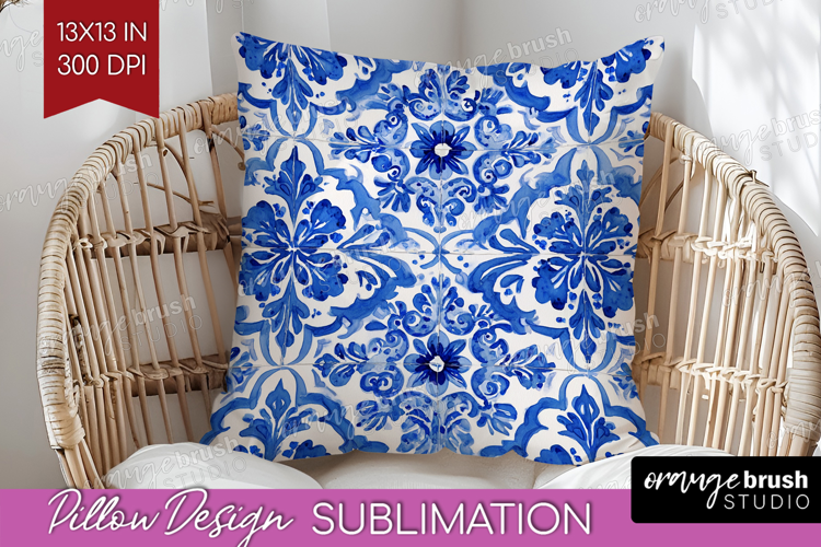 Mediterranean Pillow Sublimation - Italian Tile Pillow Cover