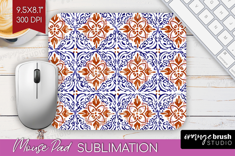 Mediterranean Mouse Pad Sublimation - Italian Tile Mousepad