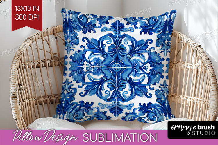 Mediterranean Pillow Sublimation - Italian Tile Pillow Cover