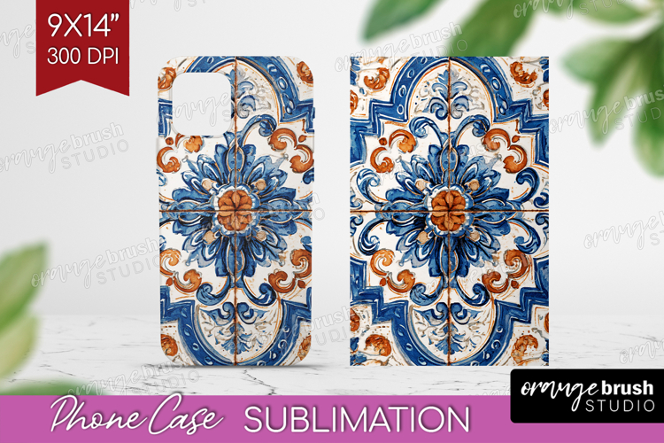 Mediterranean Phone Case PNG - Italian Tile Case PNG