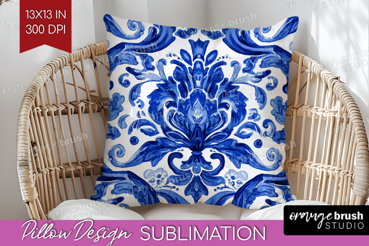 Mediterranean Pillow Sublimation - Italian Tile Pillow Cover