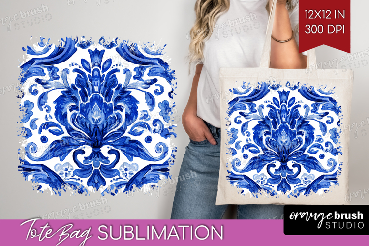 Mediterranean Tote Bag - Italian Tile Tote Bag PNG