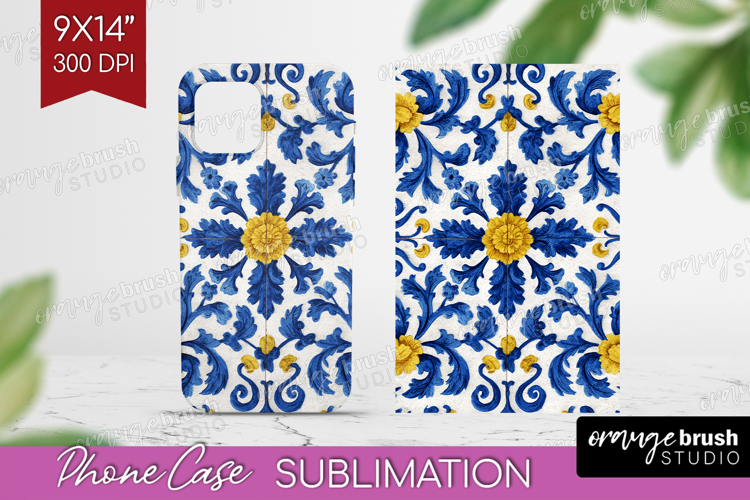 Mediterranean Phone Case PNG - Italian Tile Case PNG