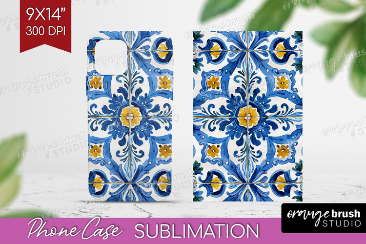 Mediterranean Phone Case PNG - Italian Tile Case PNG